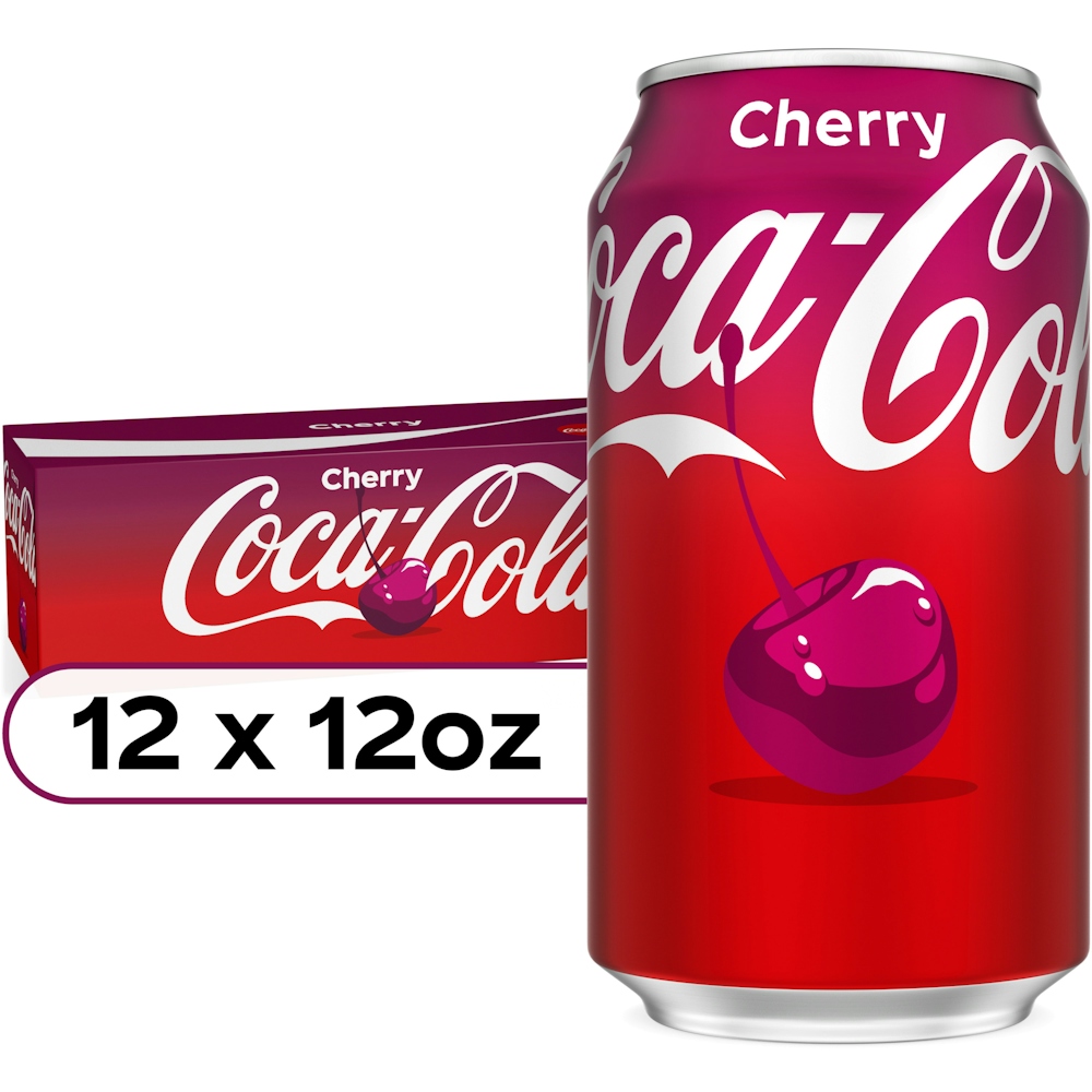 Coca-Cola Cherry Soda Soft Drink Cans, 12 Fl Oz