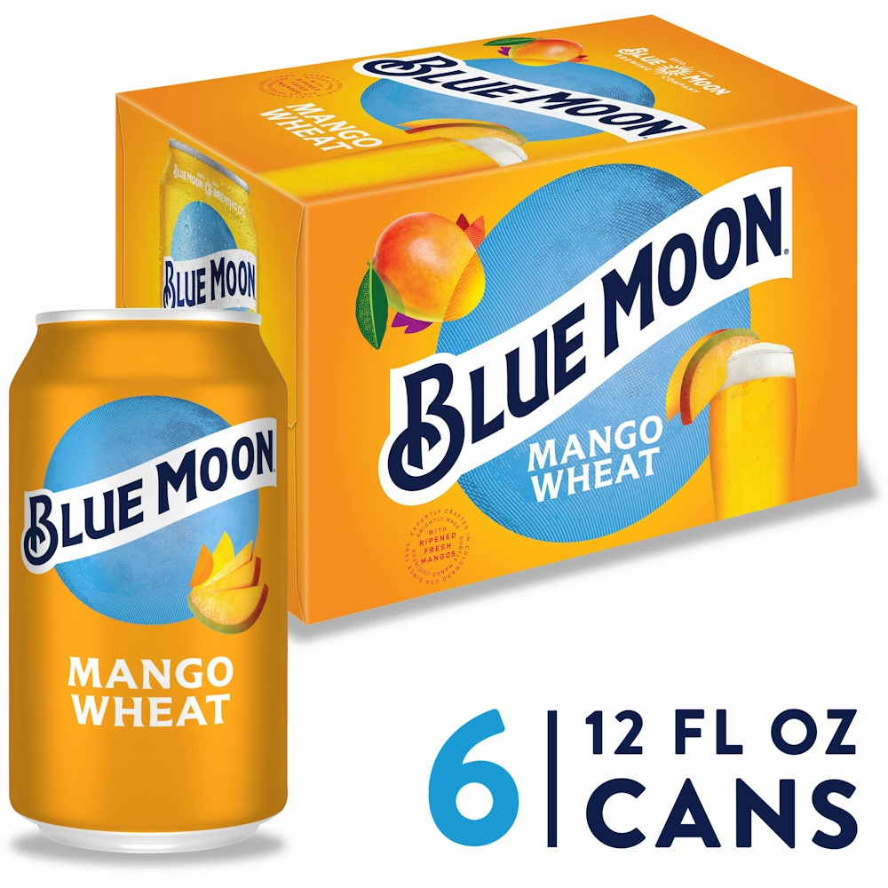 Photo of Blue Moon Mango Wheat Ale Beer - 6pk/12 Fl Oz Cans