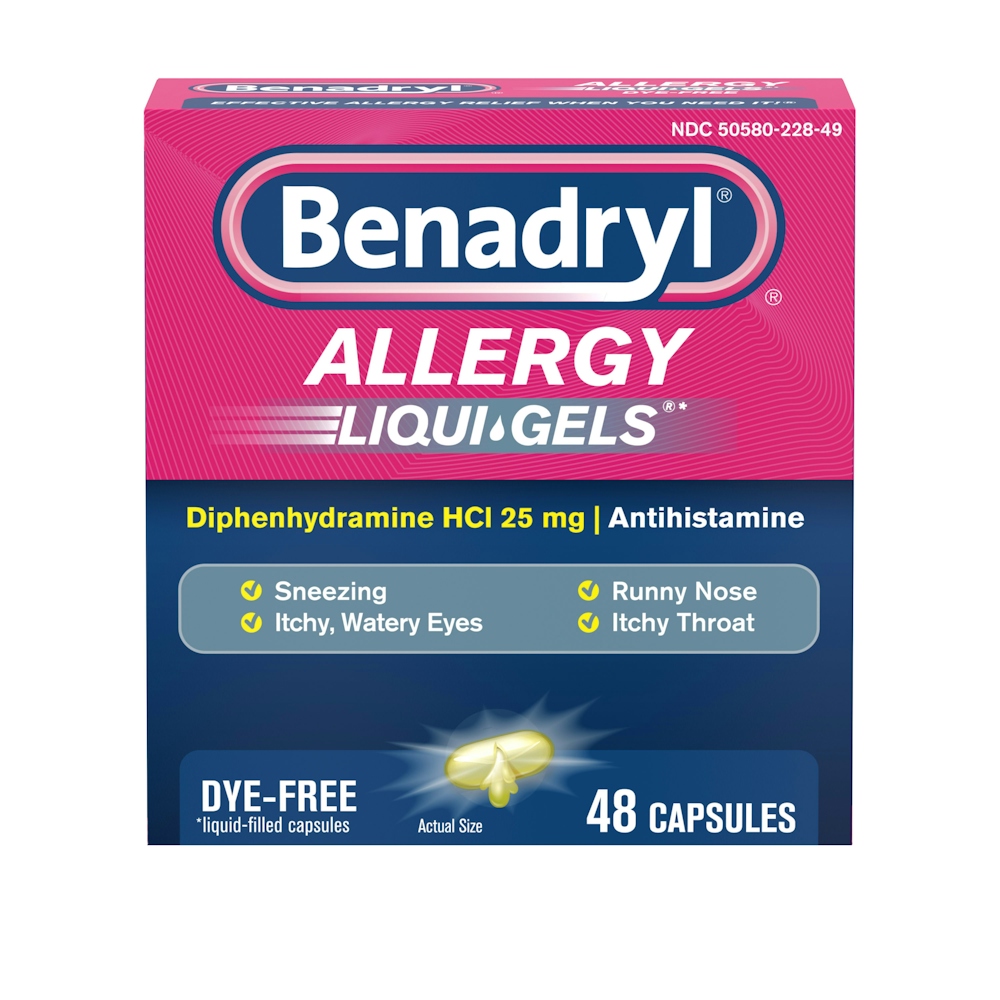 Benadryl Allergy, Dye Free, 25 Mg, Capsules