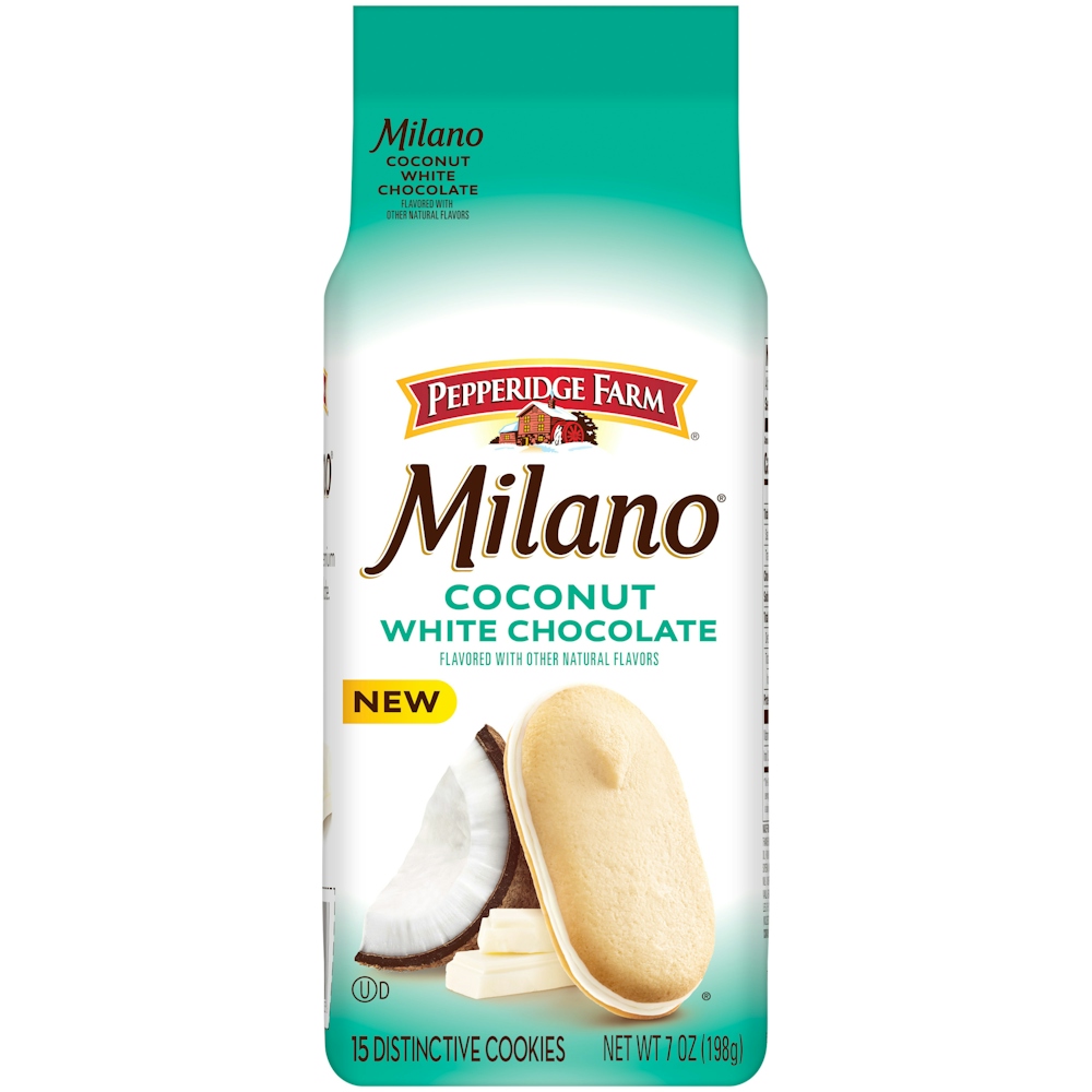Pepperidge Farm Milano White Chocolate Coconut Flavored Cookies, 7 Oz Bag