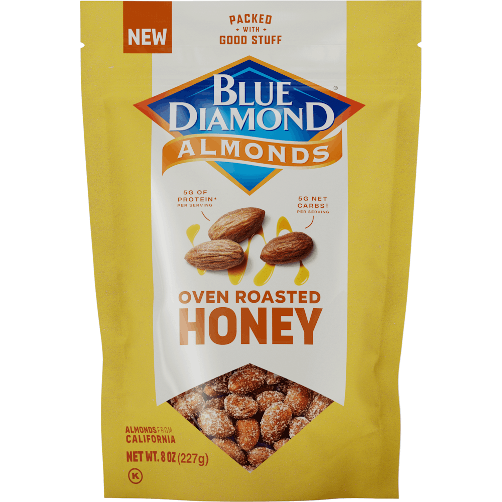 Blue Diamond Almonds Oven Roasted Honey 8 Ounce — UPC 887335151627 — Go-UPC