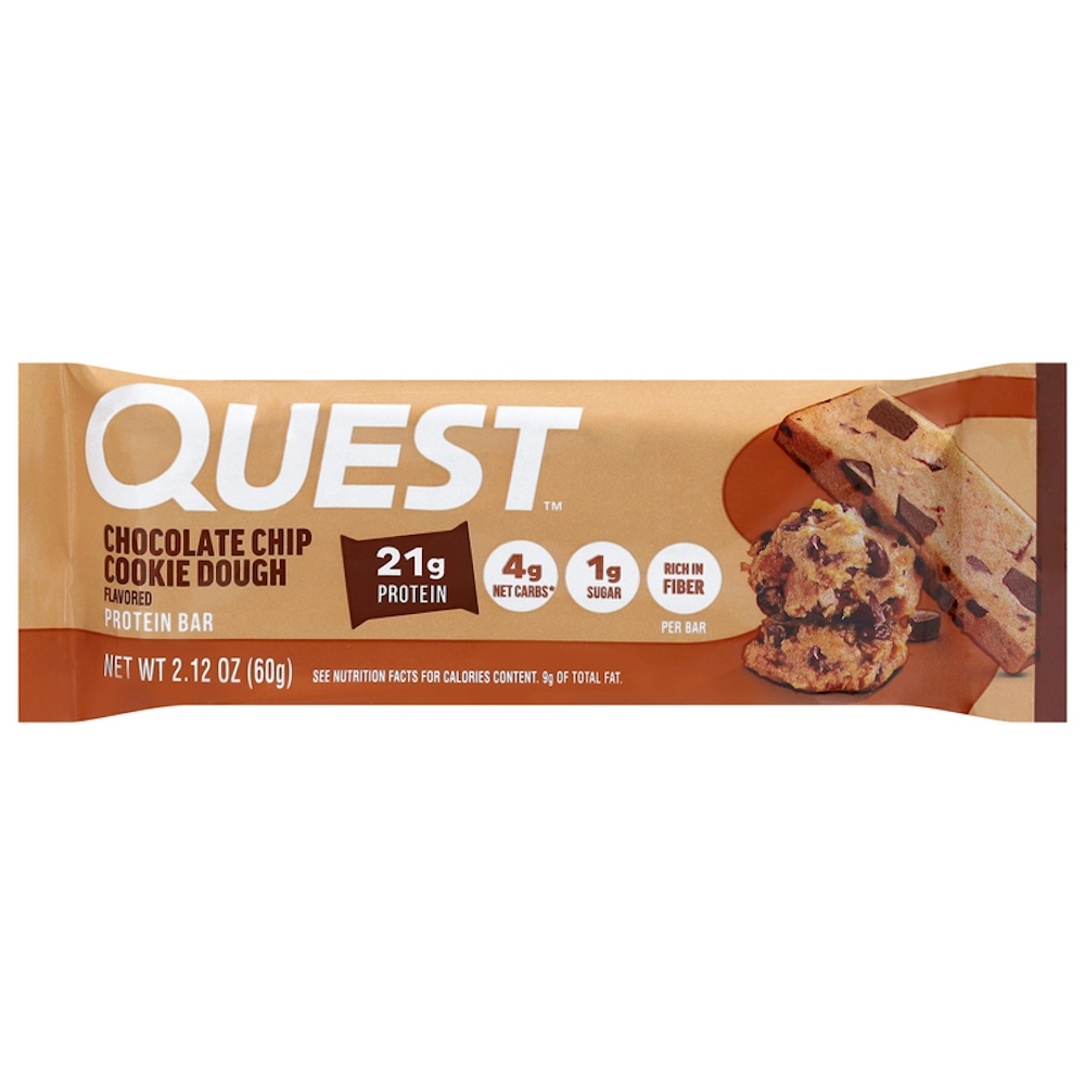 Quest Nutrition Chocolate Chip Cookie Dough Flavor Protein Bar 2oz ...