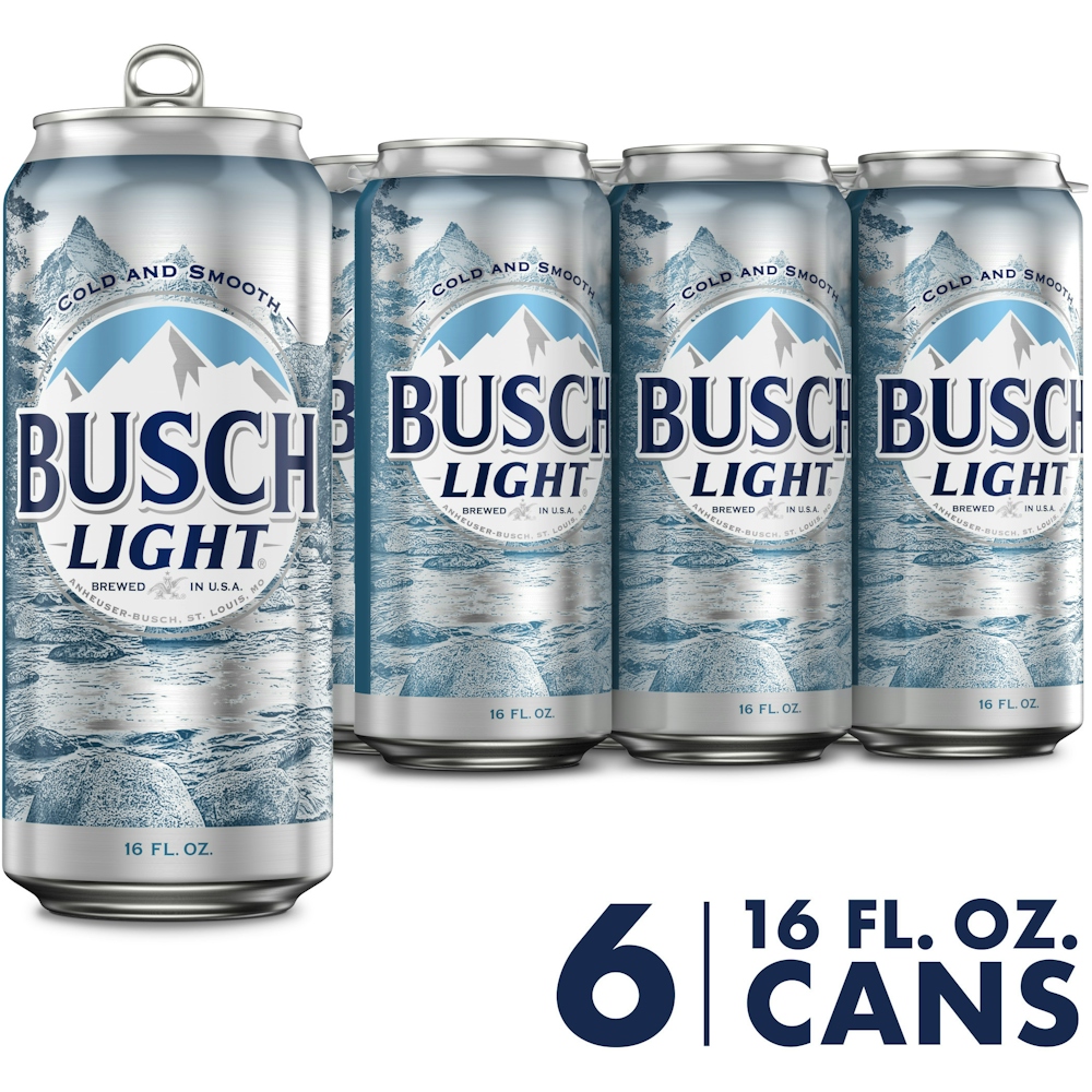 Photo of Busch Light American Lager Beer 6 Pack, 16 Fl Oz Cans