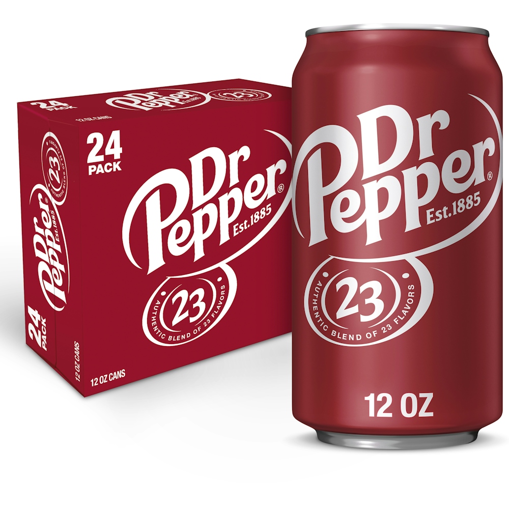 Dr Pepper Soda, 12 Fl Oz Cans, 24 Pack