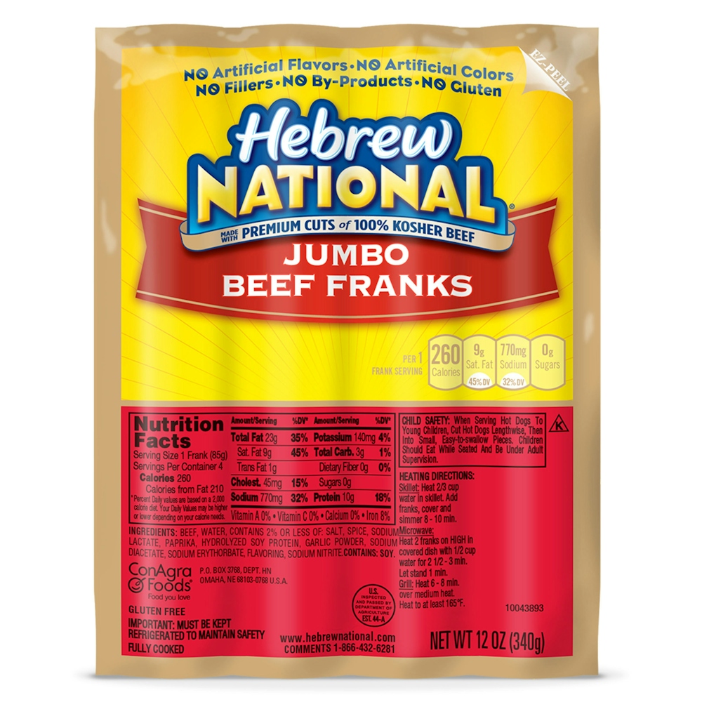 Photo of Hebrew National Jumbo Beef Franks, 12 Oz., 4 Count Pack