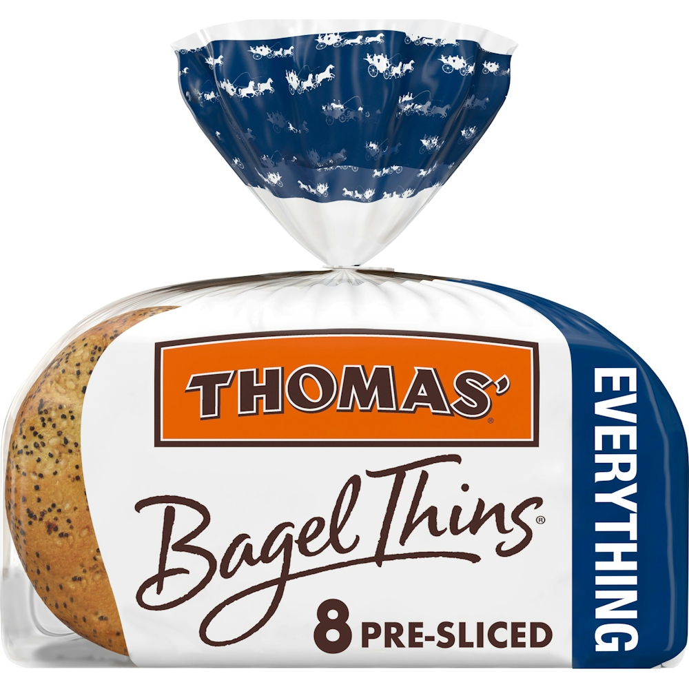 Photo of Thomas' Bagel Thins Pre Sliced Bagels