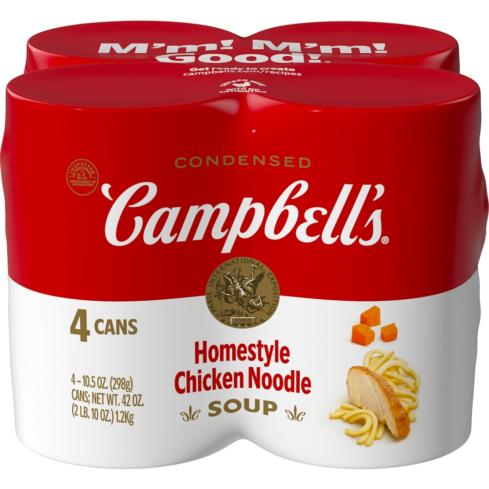 Campbell'S Condensed Homestyle Chicken Noodle Soup, 10.5 Oz Can (4 Pack)