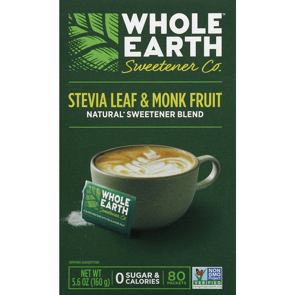 Photo of Whole Earth Sweetener Blend, Natural, Stevia Leaf & Monk Fruit, Packets