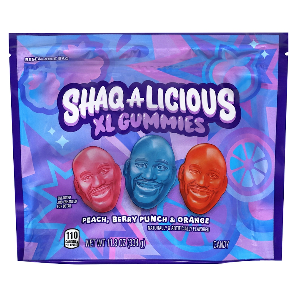 Shaq-A-Licious Xl Gummies Peach/Berry Punch/Orange Candy 11.8 Oz