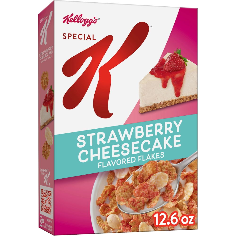 Strawberry Cheesecake Flavored Toasted Flakes and Dipped Flakes Cereal, Strawberry Cheesecake