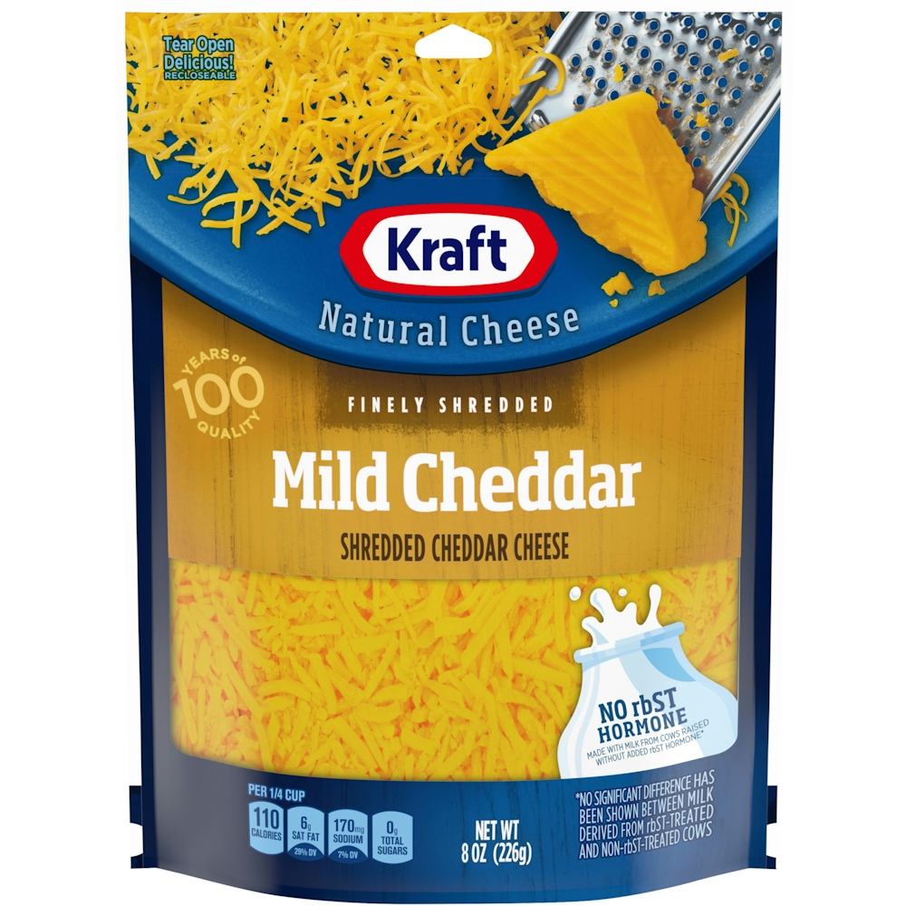 Photo of Kraft Finely Shredded Mild Cheddar Cheese - 8oz