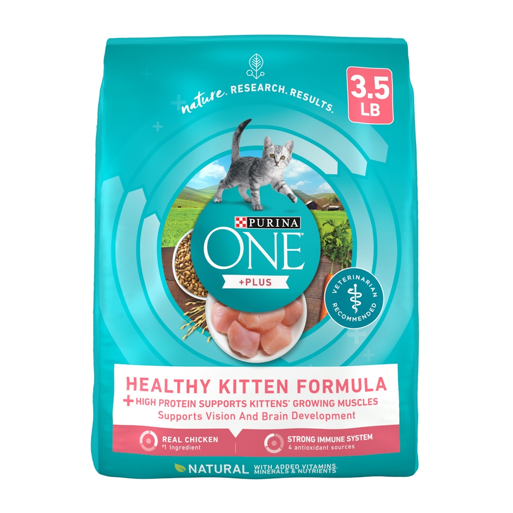 ONE Purina Natural Kittens Up To 1 Year Healthy Kitten Formula Real Chicken Cat Food 56 Oz