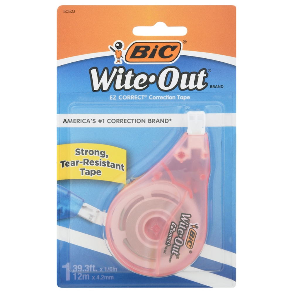 BiC Wite Out Brand Ez Correct Correction Tape, 1/6″ X 471 3/5″, White