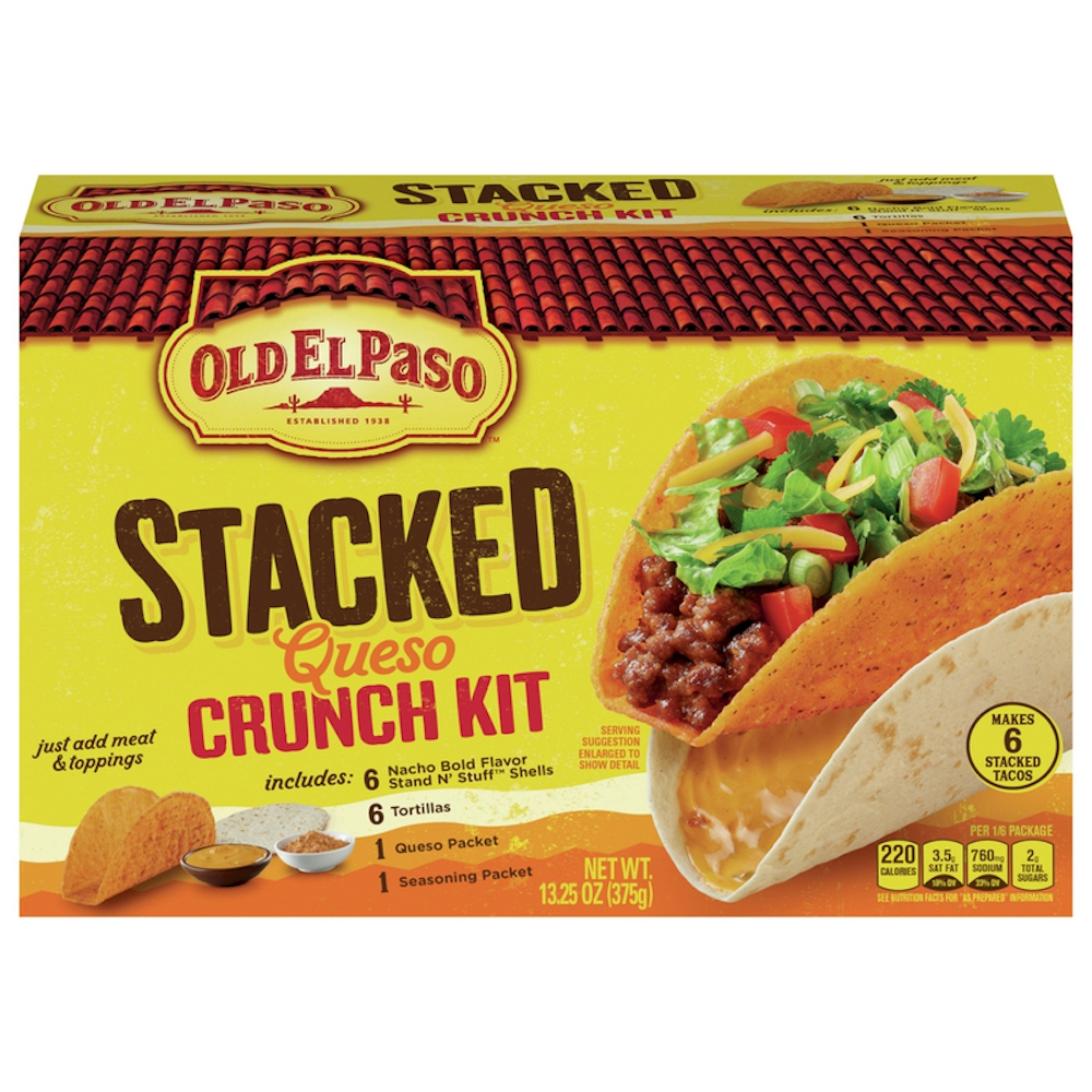 Old El Paso Stacked Queso Crunch Taco Dinner Kit 6 Count