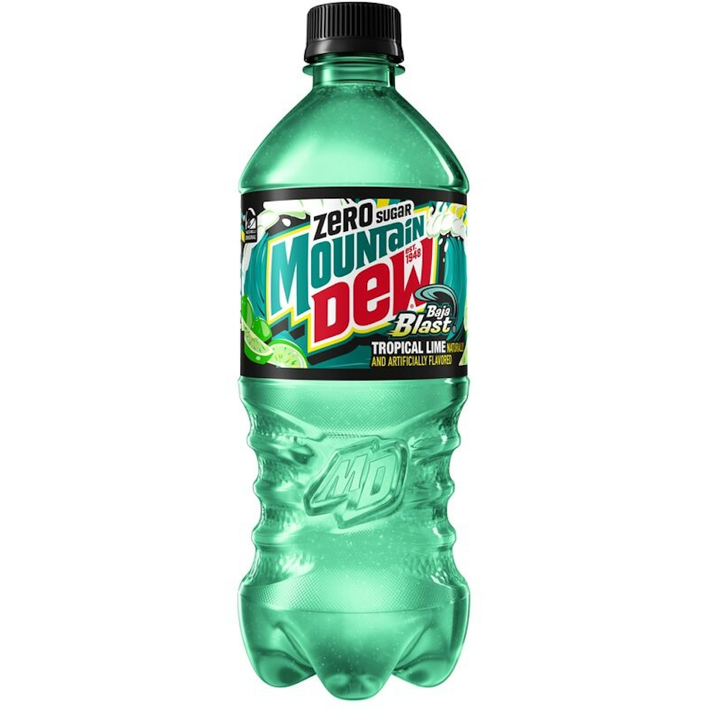 Photo of Mountain Dew Mtn Baja Blast Zero Sugar Tropical Lime Flavor 20 Fl Oz Bottle