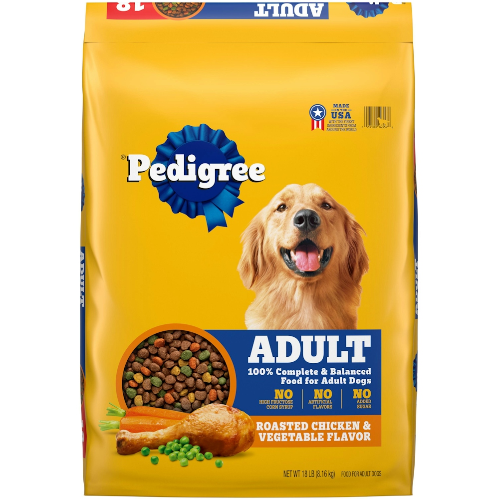 Pedigree Food For Dogs, Complete Nutrition, Roasted Chicken, Rice & Vegetable Flavor, Adult 18 Lb