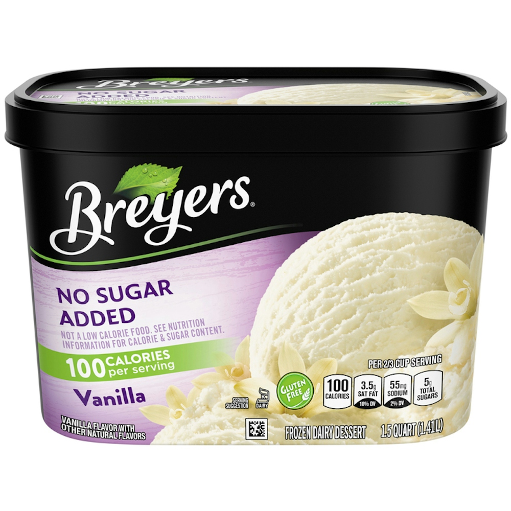 Vanilla Flavor No Sugar Added Frozen Dairy Dessert, Vanilla