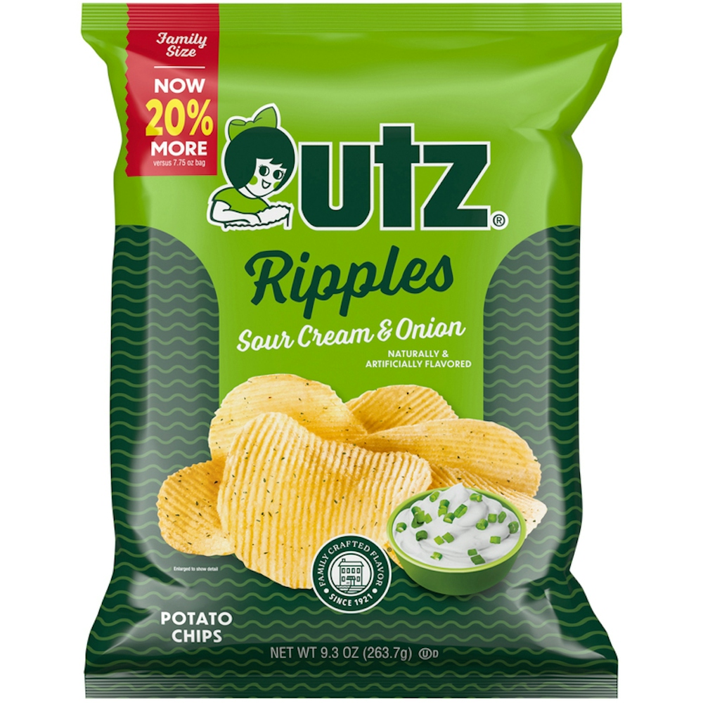 Photo of Utz Potato Chips, Ripples, Sour Cream & Onion, Family Size