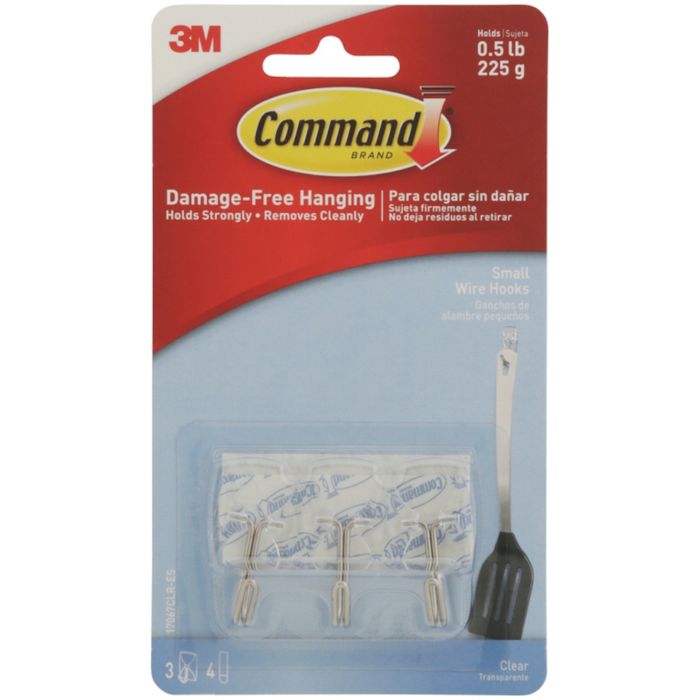 Command 3M-Command 117067Clr-Es Small Wire Hooks, Holds 225 Gr. Each ...