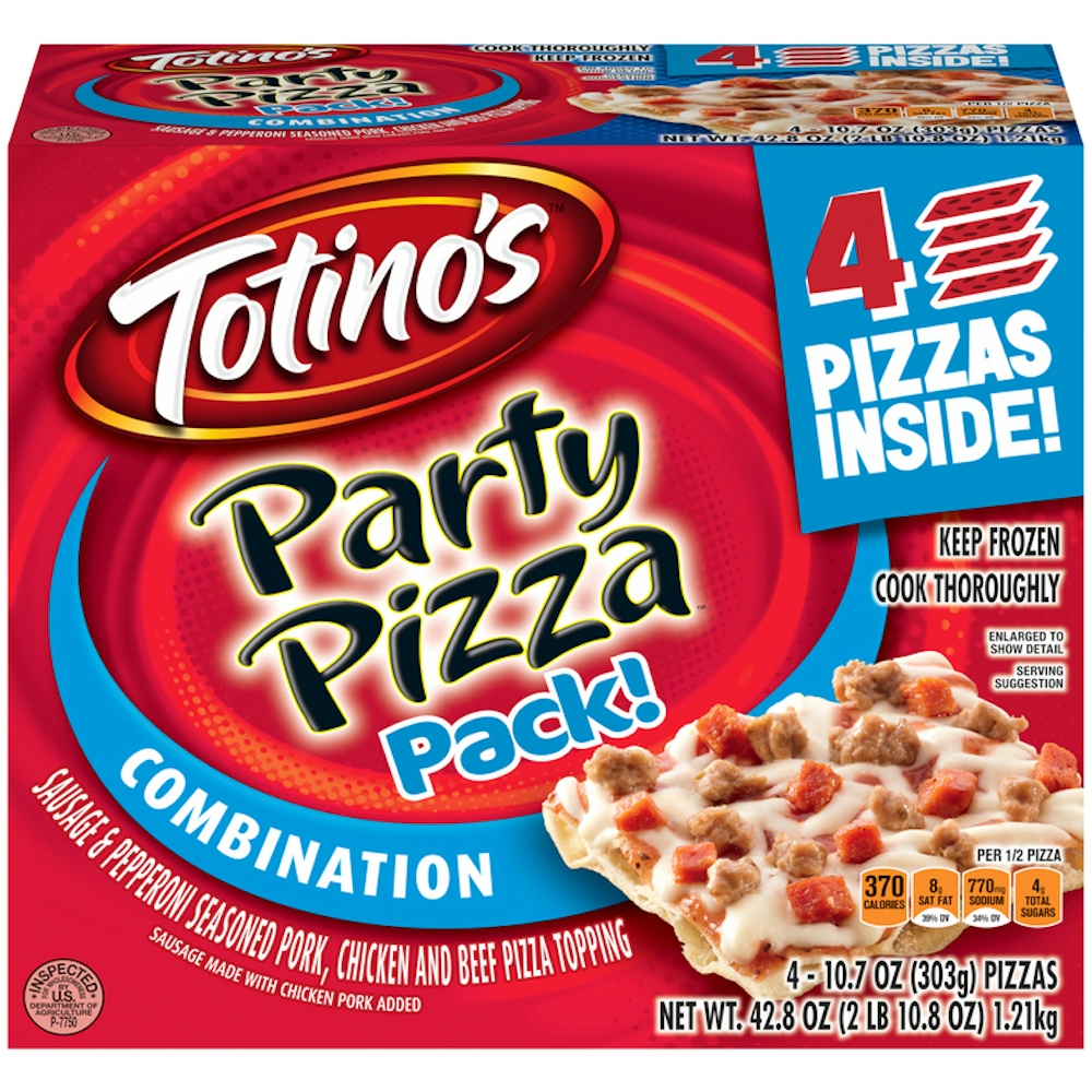 Totino'S Frozen Combination Party Pizza Pack! 4 Count