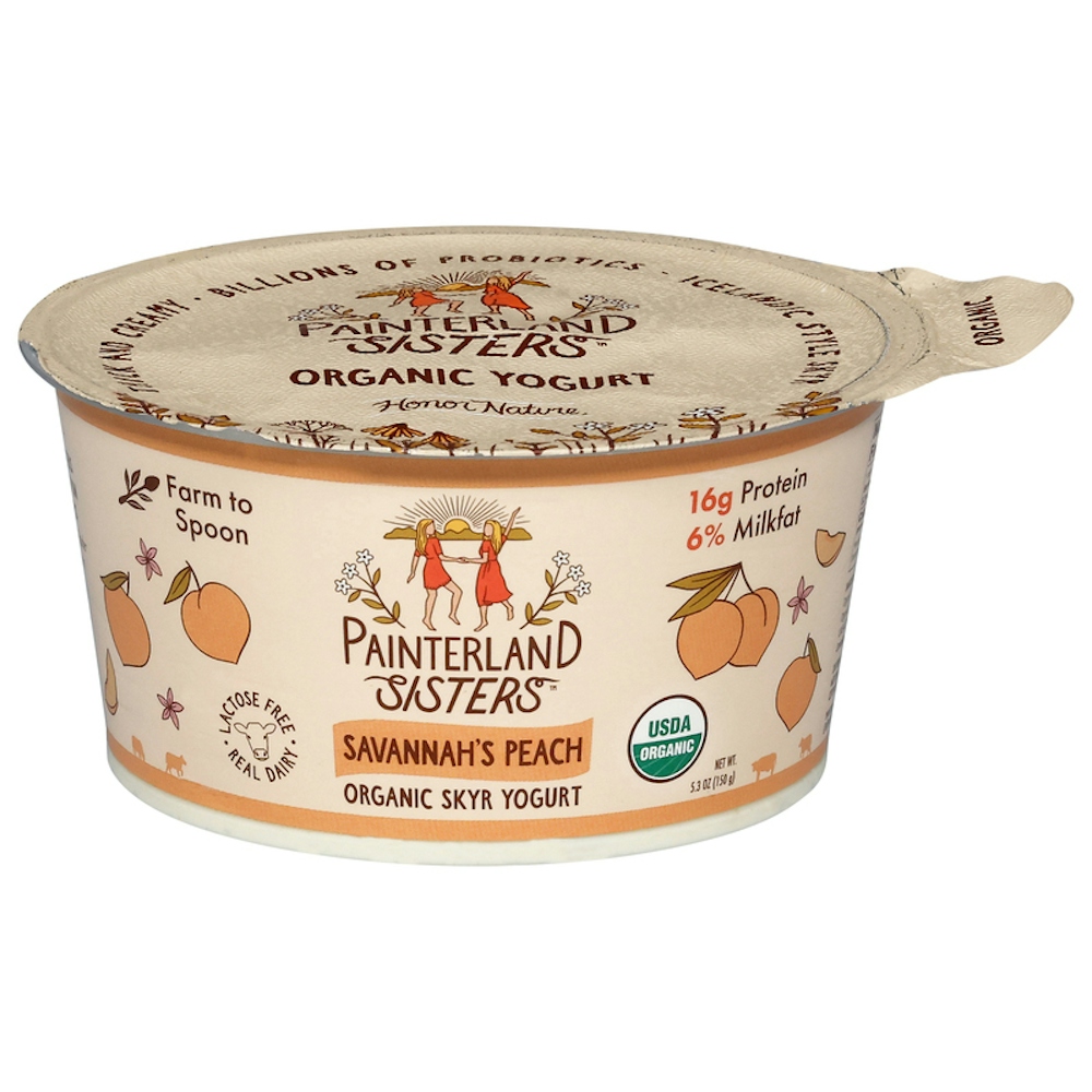 Painterland Sisters Savannah's Peach Icelandic Style 6% Milkfat Organic Skyr Yogurt