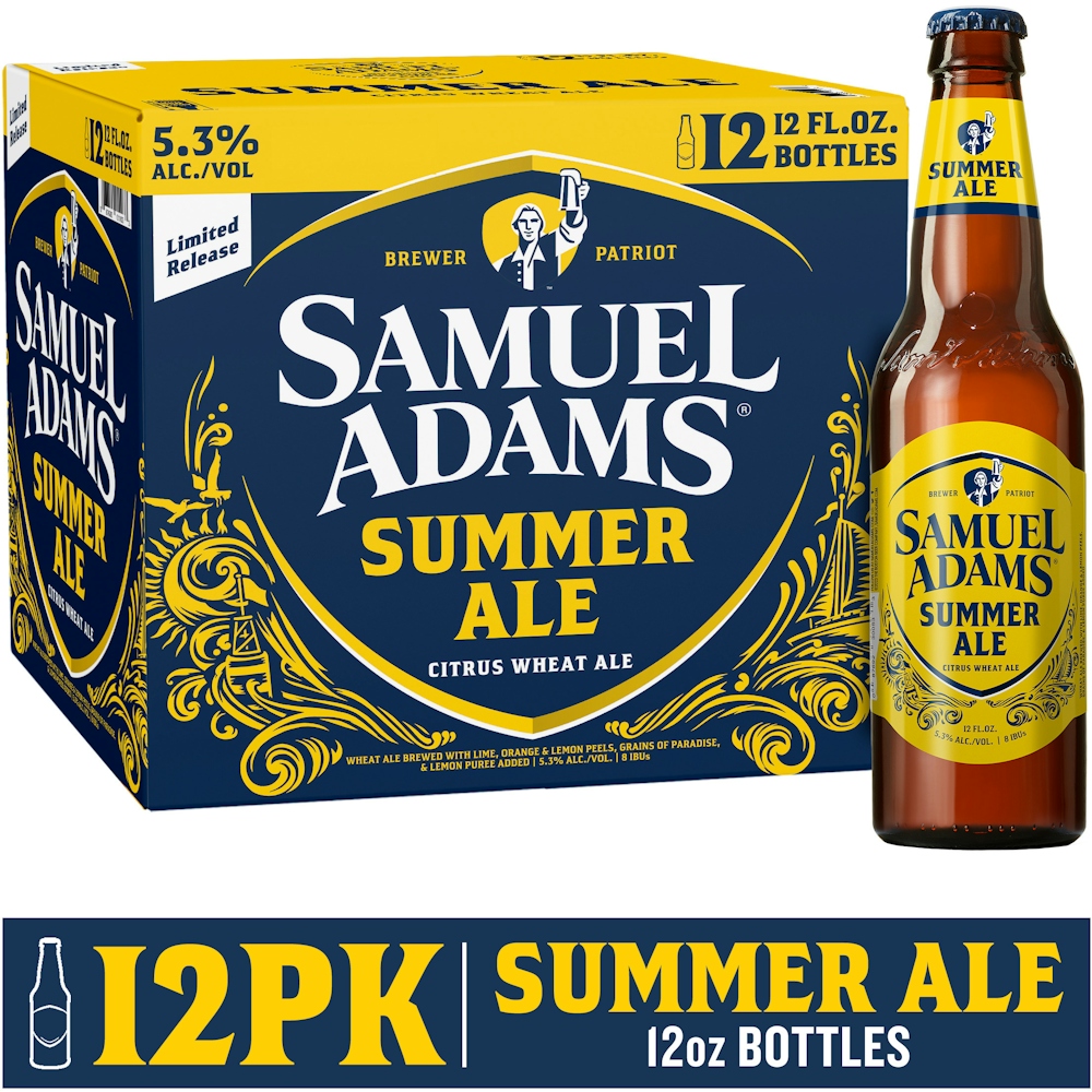 Photo of Samuel Adams Summer Ale Seasonal Beer 12 Fl. Oz. Bottle, 12pk