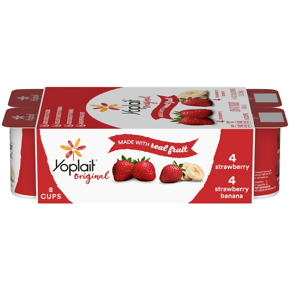 Photo of Yoplait Original Strawberry/Strawberry Banana Low Fat Yogurt Variety Pack 8-6 Oz. Cups
