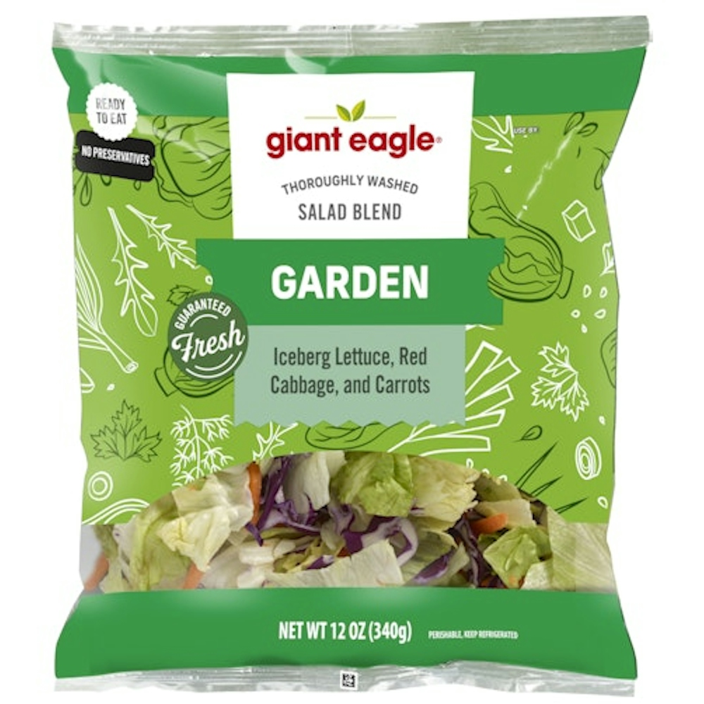 Garden Salad Iceberg Lettuce, Carrots and Red Cabbage