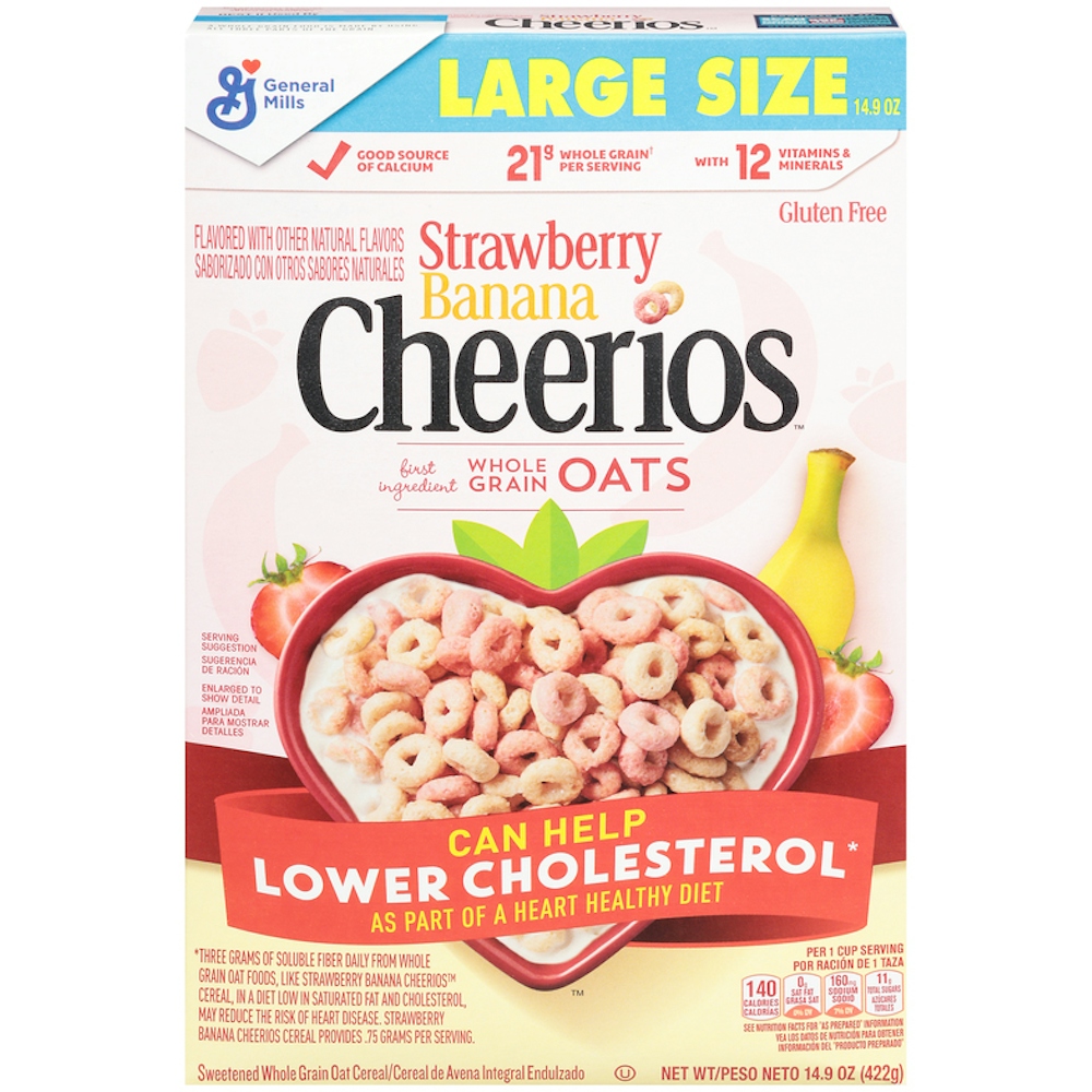 Photo of Cheerios Cereal, Strawberry Banana, Large Size - 14.9 Ounce