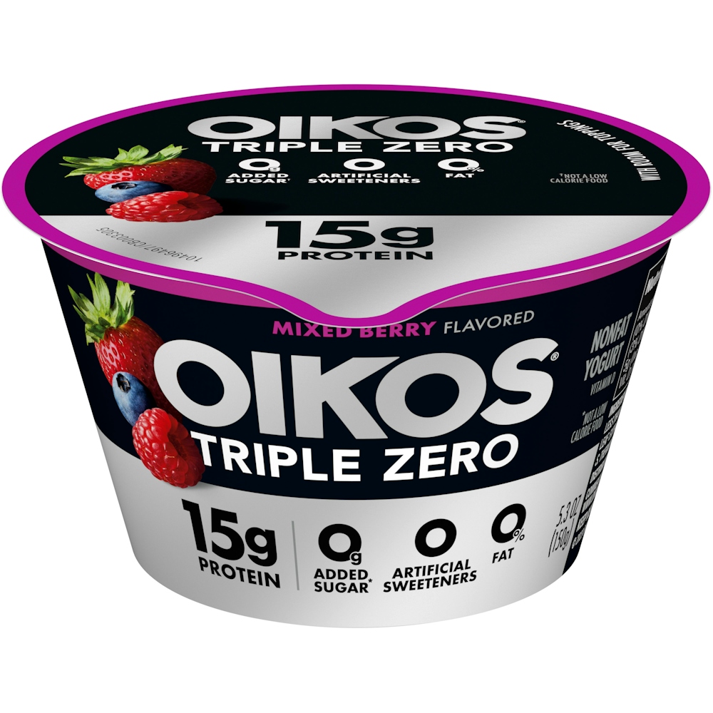 Photo of Oikos Dannon Triple Zero Blended Greek Nonfat Mixed Berry Yogurt