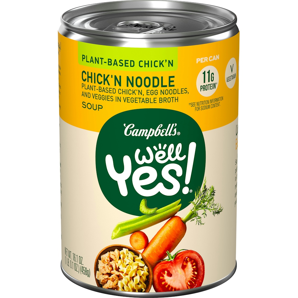 Campbell'S Well Yes! Plant-Based Chick'N Noodle Soup, 16.1 Oz Can