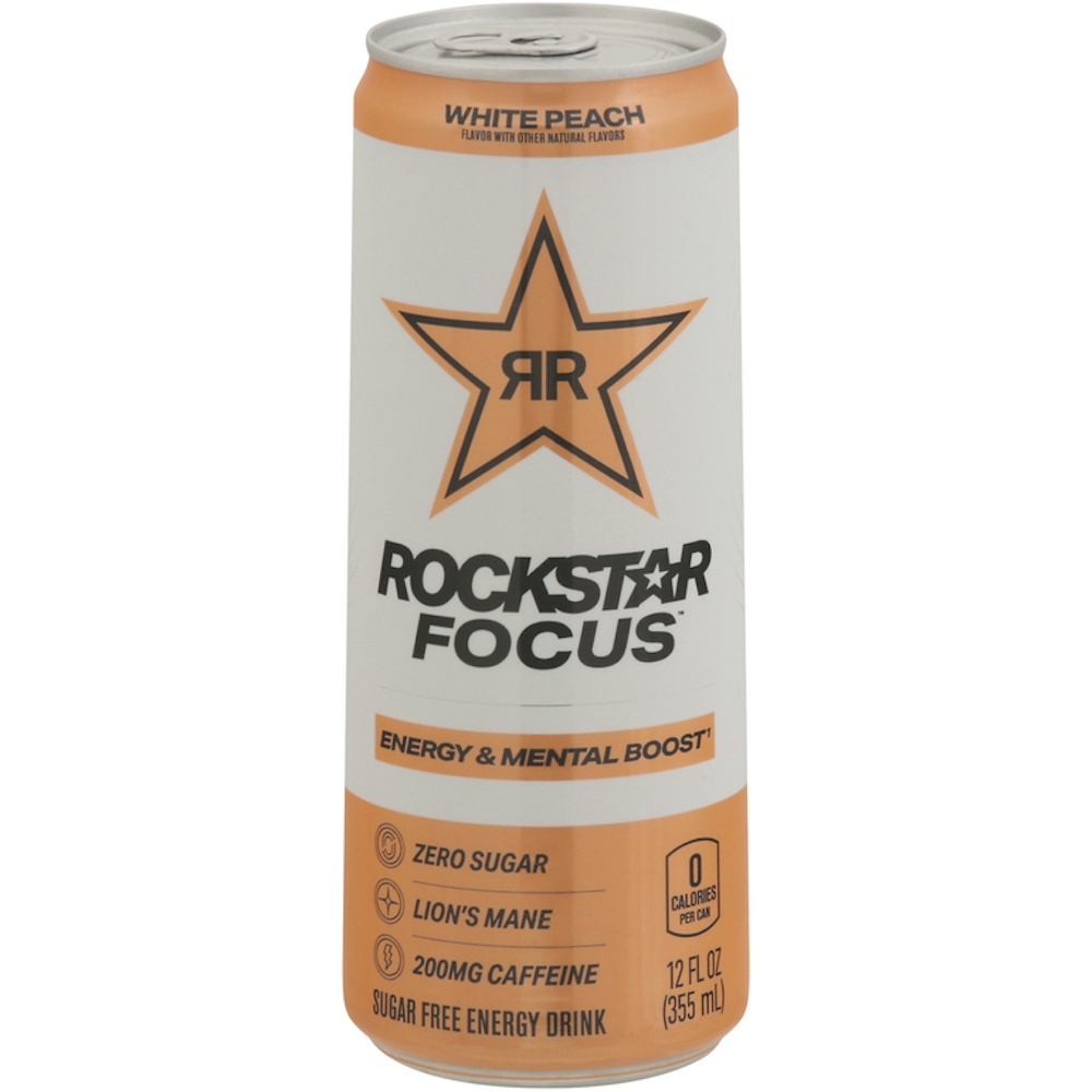 Rockstar Sugar Free White Peach Energy Drink 12 Fl Oz
