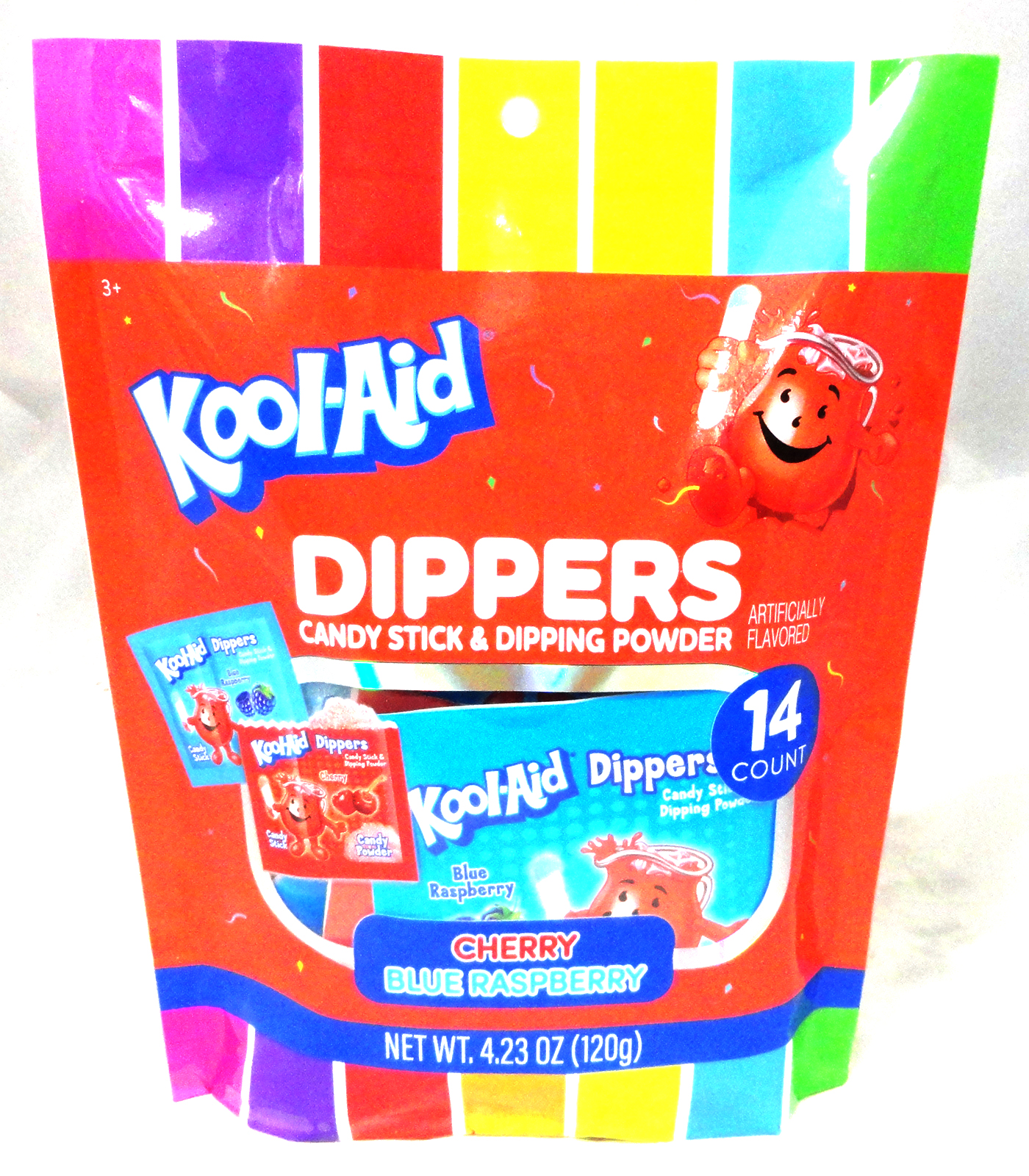 Cherry, Blue Raspberry Flavored Candy Dippers Stick & Dipping Powder, Cherry, Blue Raspberry