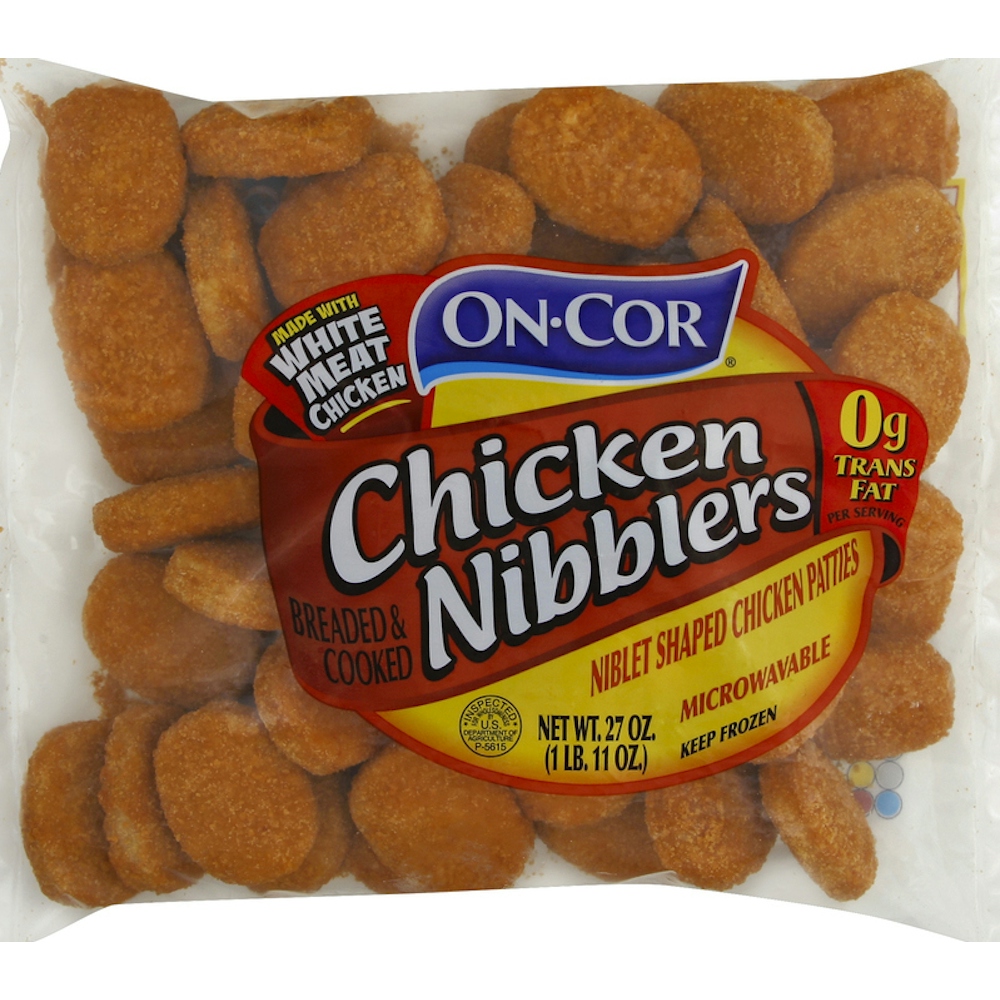 Chicken Nibblers Breaded & Cooked Niblet Shaped Chicken Breast Patties with Rib Meat