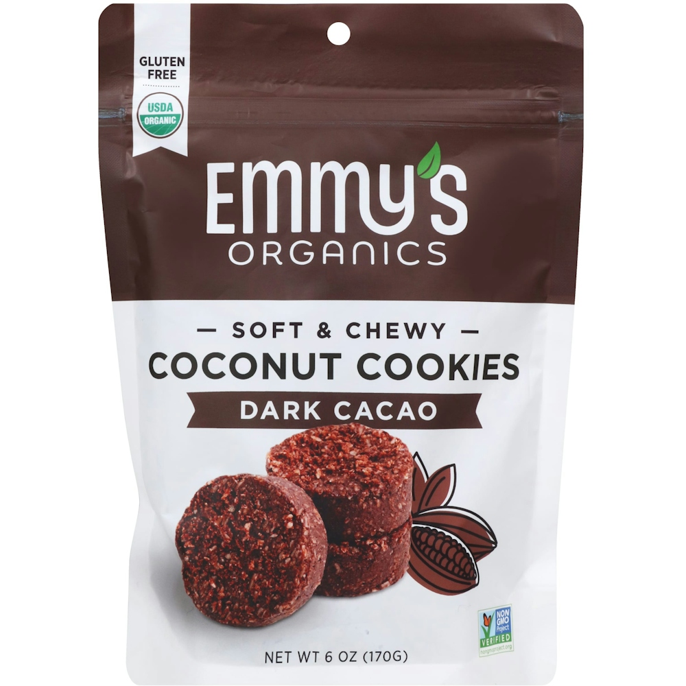 Emmy's Organics Organic Coconut Cookies, Dark Cacao - 6 Oz