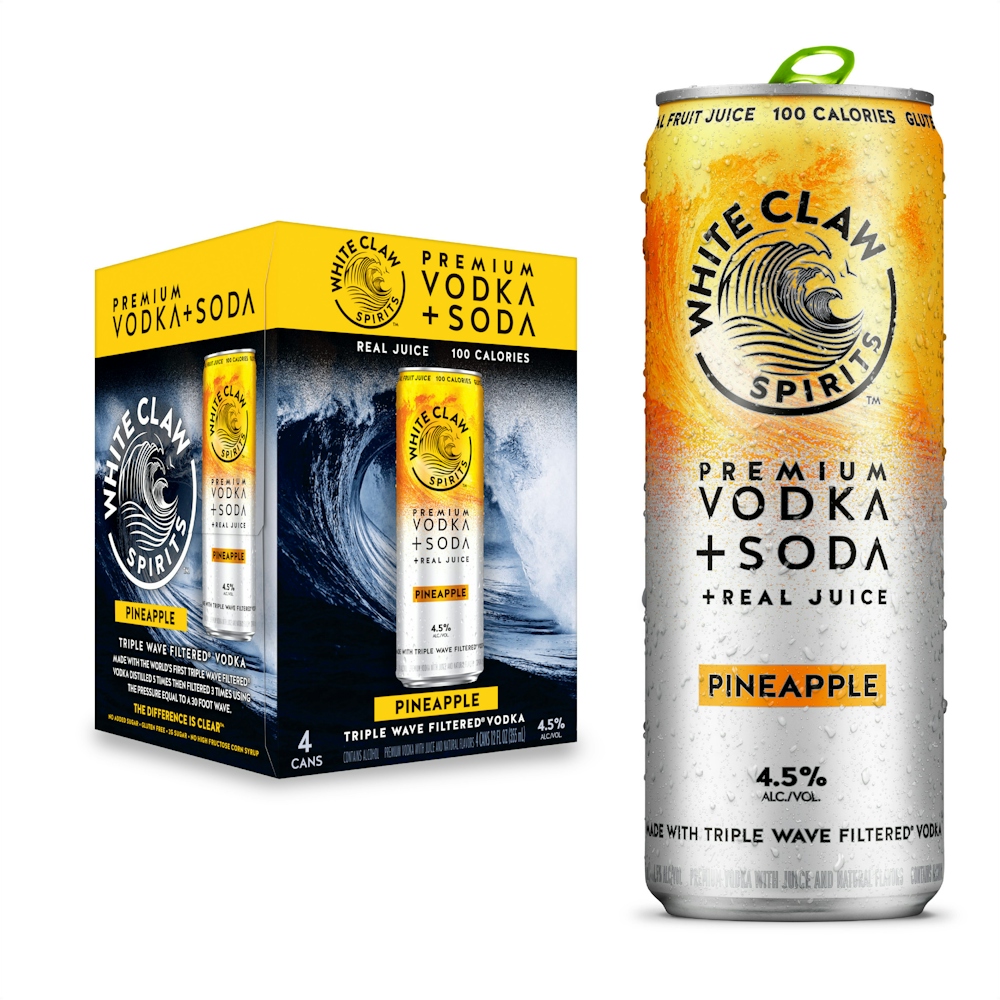 Photo of White Claw Spirits Vodka Soda Pineapple - 4pk/12 Fl Oz Cans
