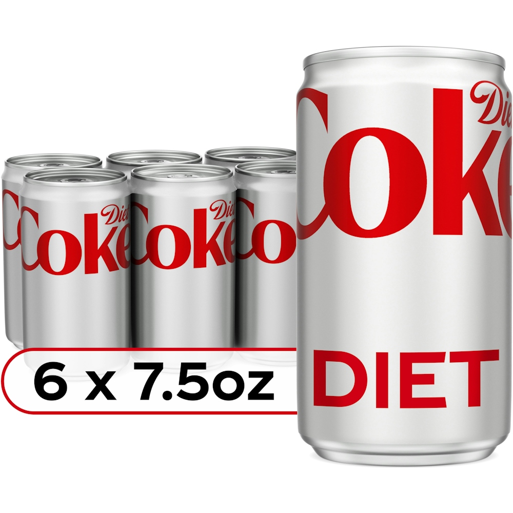 Diet Coke Cans, 7.5 Fl Oz, 6 Pack