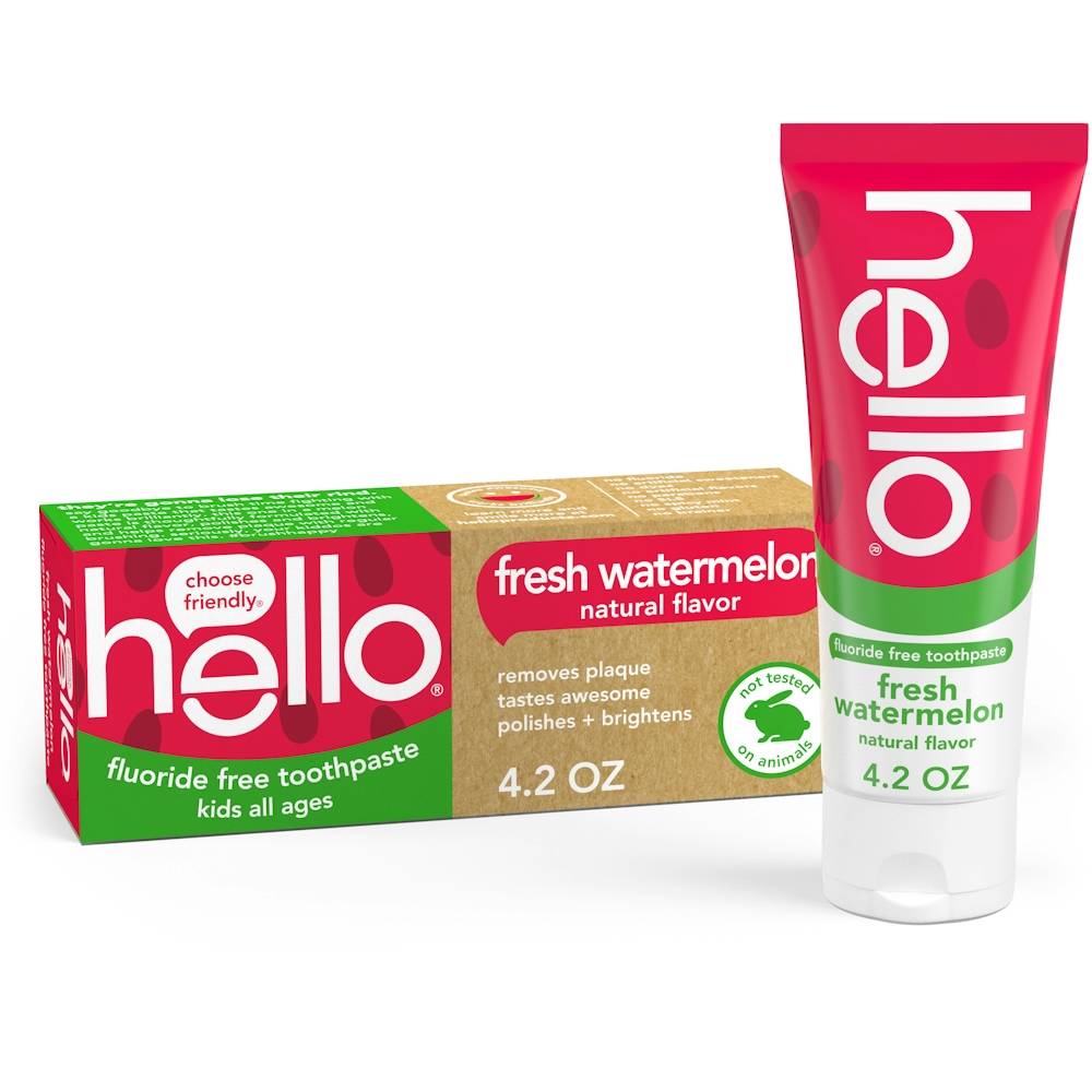 Photo of Hello Kids Natural Fluoride Free Toothpaste, Fresh Watermelon