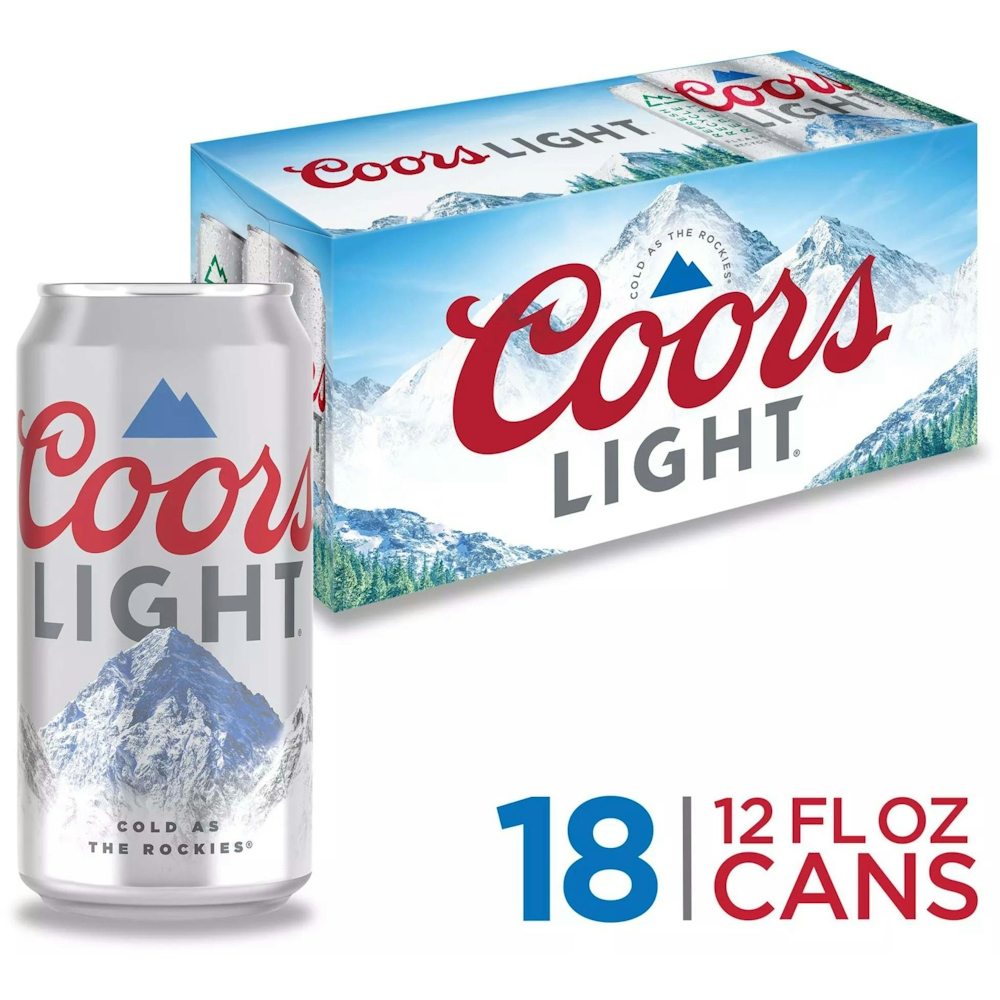 Photo of Coors Light Lager Beer, 18 Pack, 12 Fl. Oz. Cans, 4.2% ABV