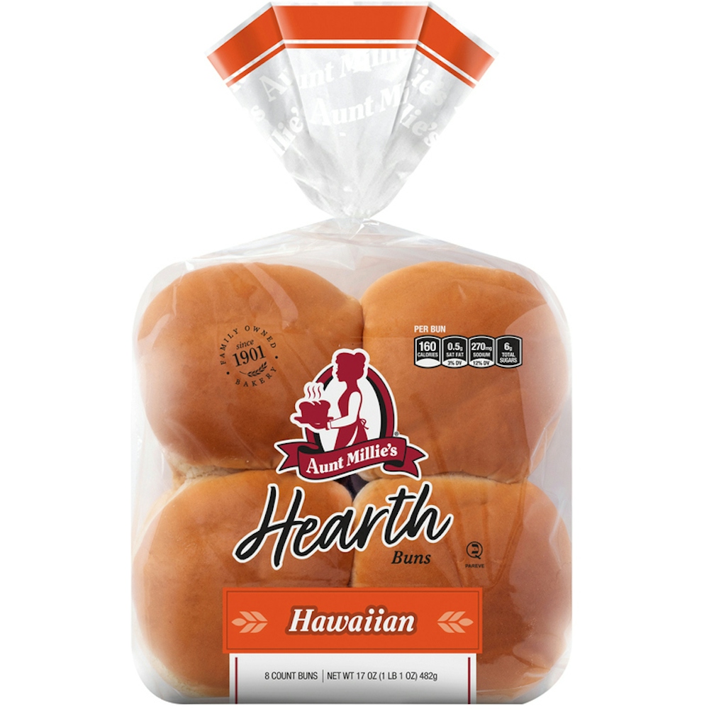Photo of Aunt Millie's Hamburger Buns, Hawaiian, Hearth