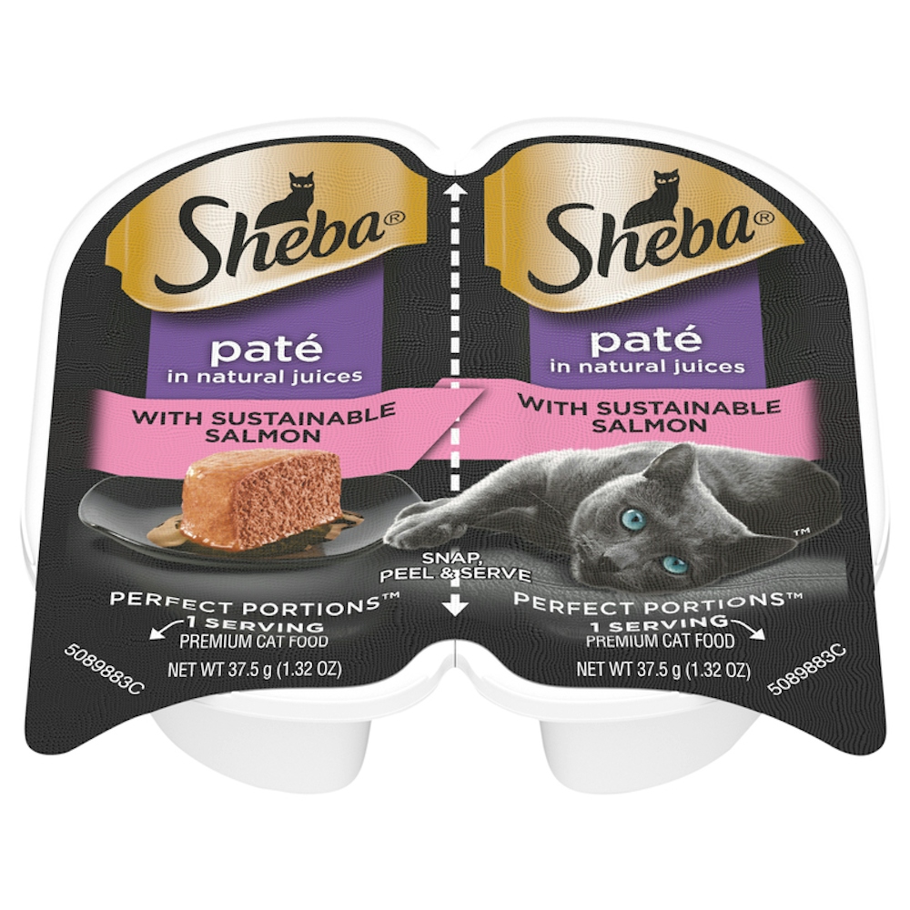 Sheba Perfect Portions Pate In Natural Juices Delicate Salmon Entree Grain Free Wet Cat Food 2.6oz