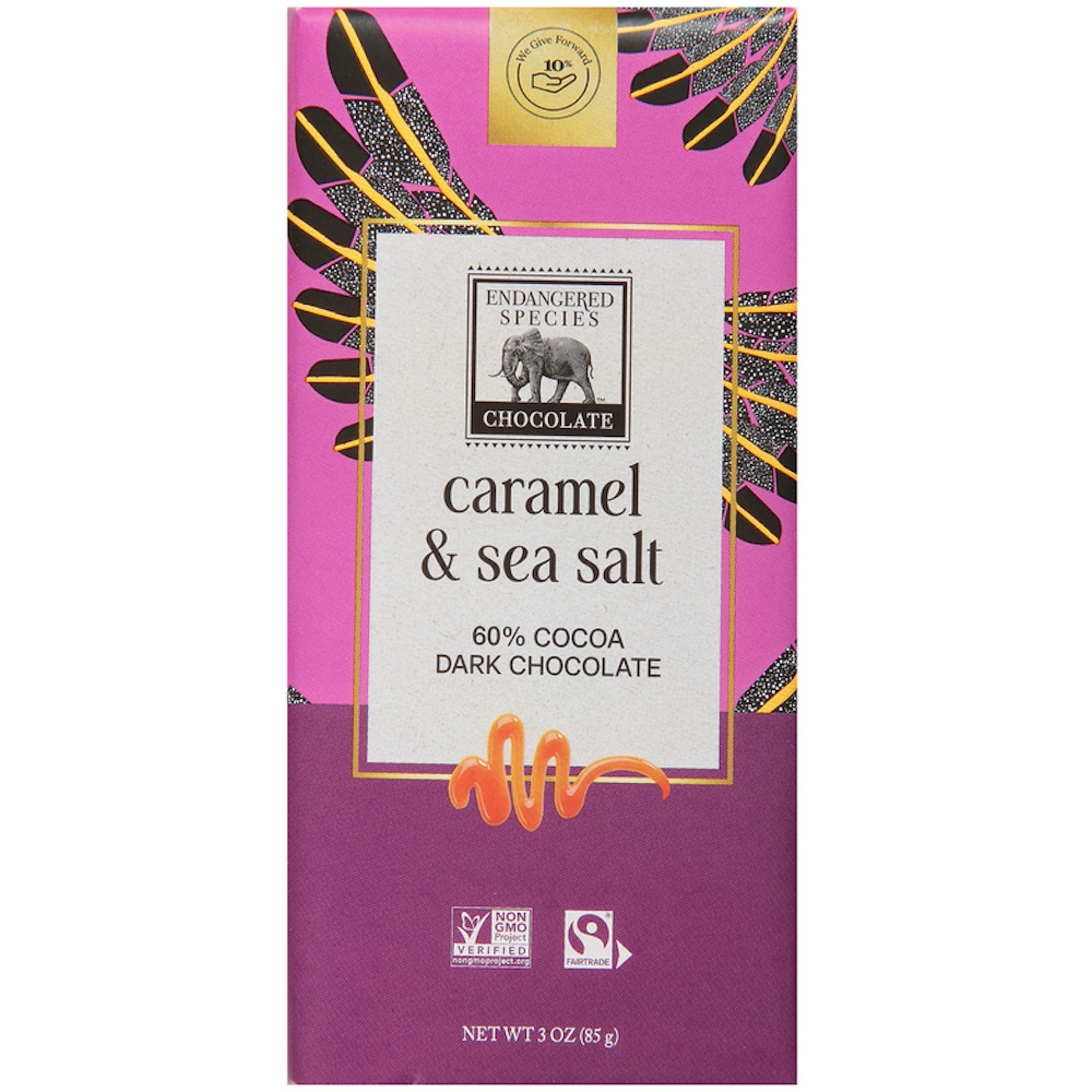 Endangered Species Natural Dark Chocolate With Caramel & Sea Salt Bar, 3 Oz