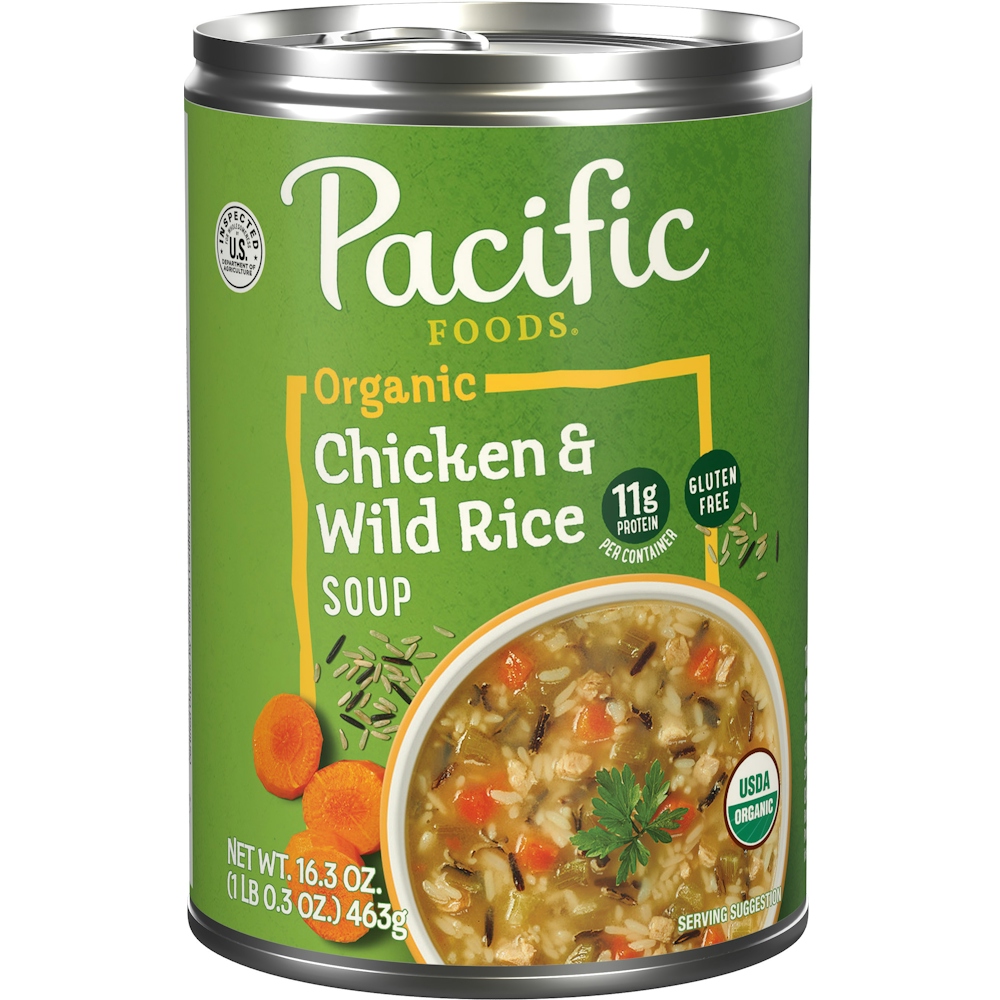 Pacific Foods Organic Chicken and Wild Rice Soup, 16.3 Oz Can