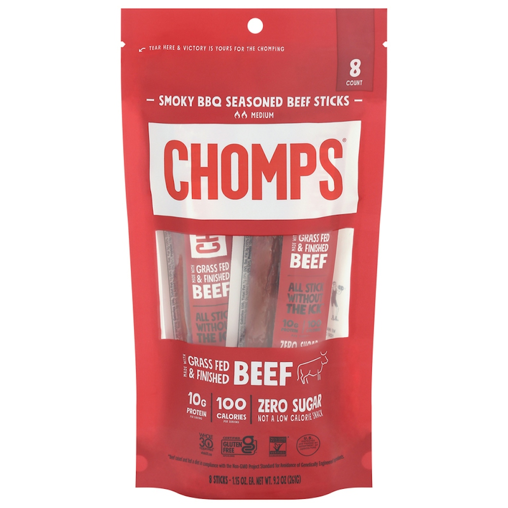 Chomps Medium Smoky Bbq Seasoned Beef Sticks