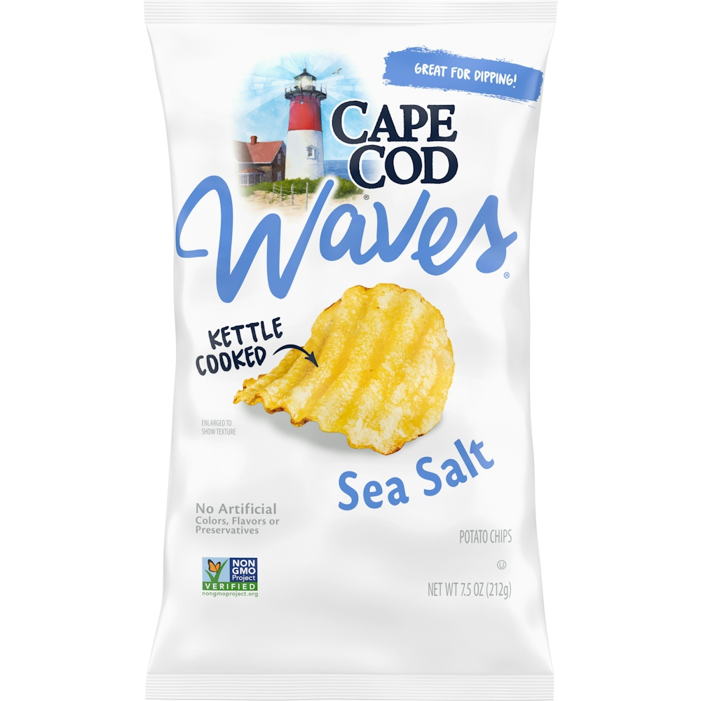 Photo of Cape Cod Waves Sea Salt Kettle Cooked Potato Chips, 7.5 Oz