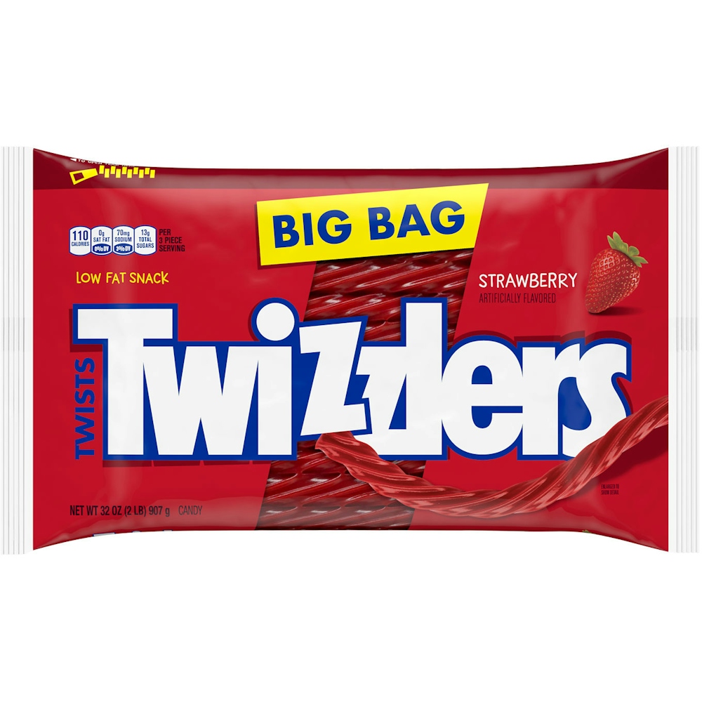 Photo of Twizzlers Twists Strawberry Flavored Licorice Style, Low Fat Candy Big Bag
