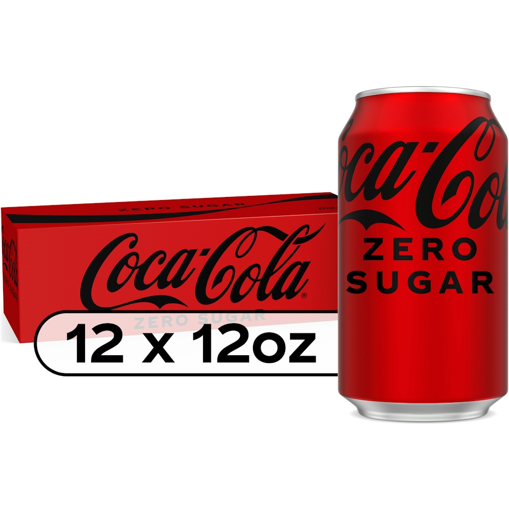 Coca-Cola Zero Sugar Soda Soft Drink Fridge Pack 12 Fl Oz Cans