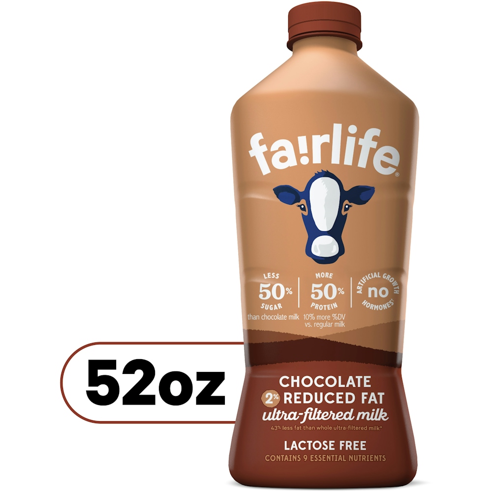 Photo of Fairlife 2% Reduced Fat Ultra Filtered Milk, Lactose Free, Chocolate, 52 Fl Oz