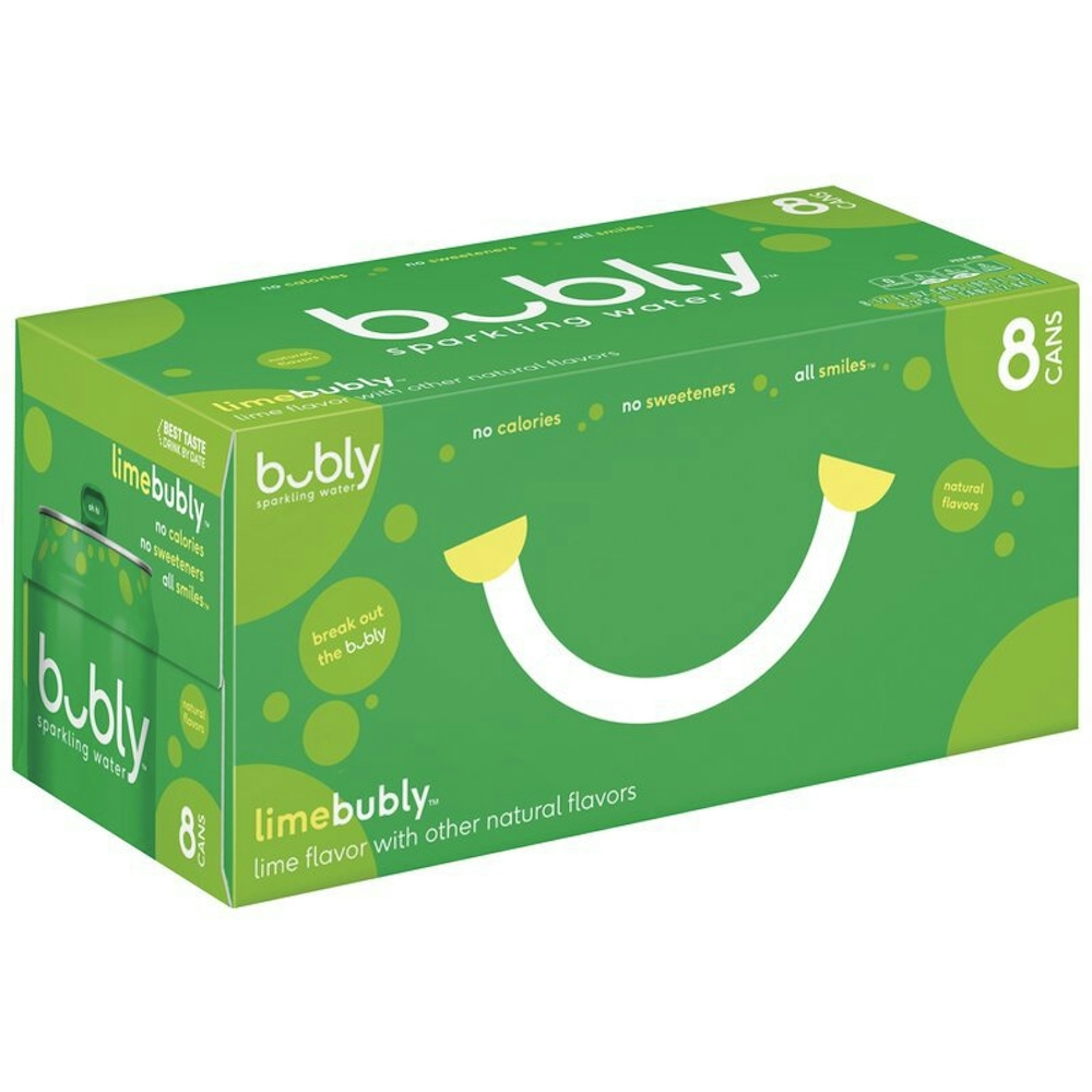 Photo of Bubly Sparkling Water Lime 12 Fl Oz 8 Count Cans