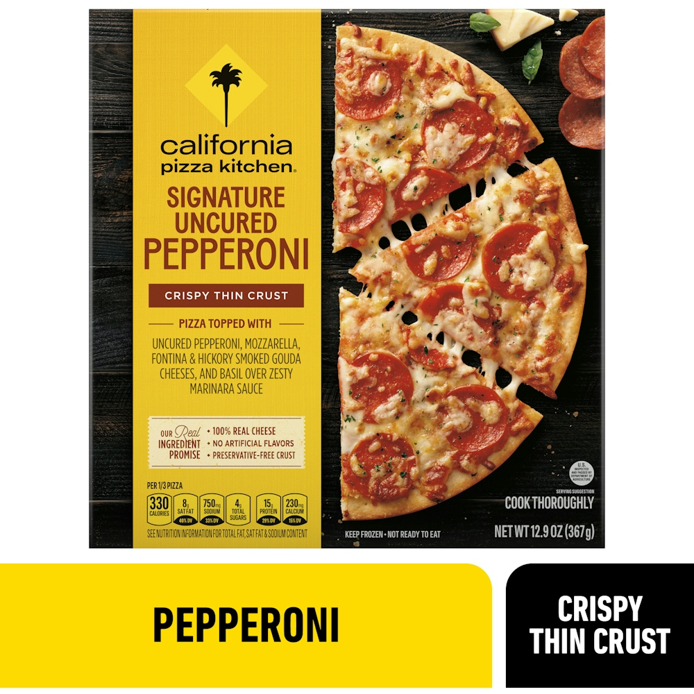 California Pizza Kitchen Signature Uncured Pepperoni Crispy Thin Crust Frozen 13.6 Oz. Box